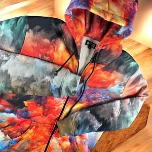 Hoodie Lab Hoodie Men S Full Zip All Over Print Abstract Galaxy Colorful Smoke